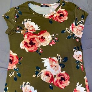 Olive and Floral Maxi Dress